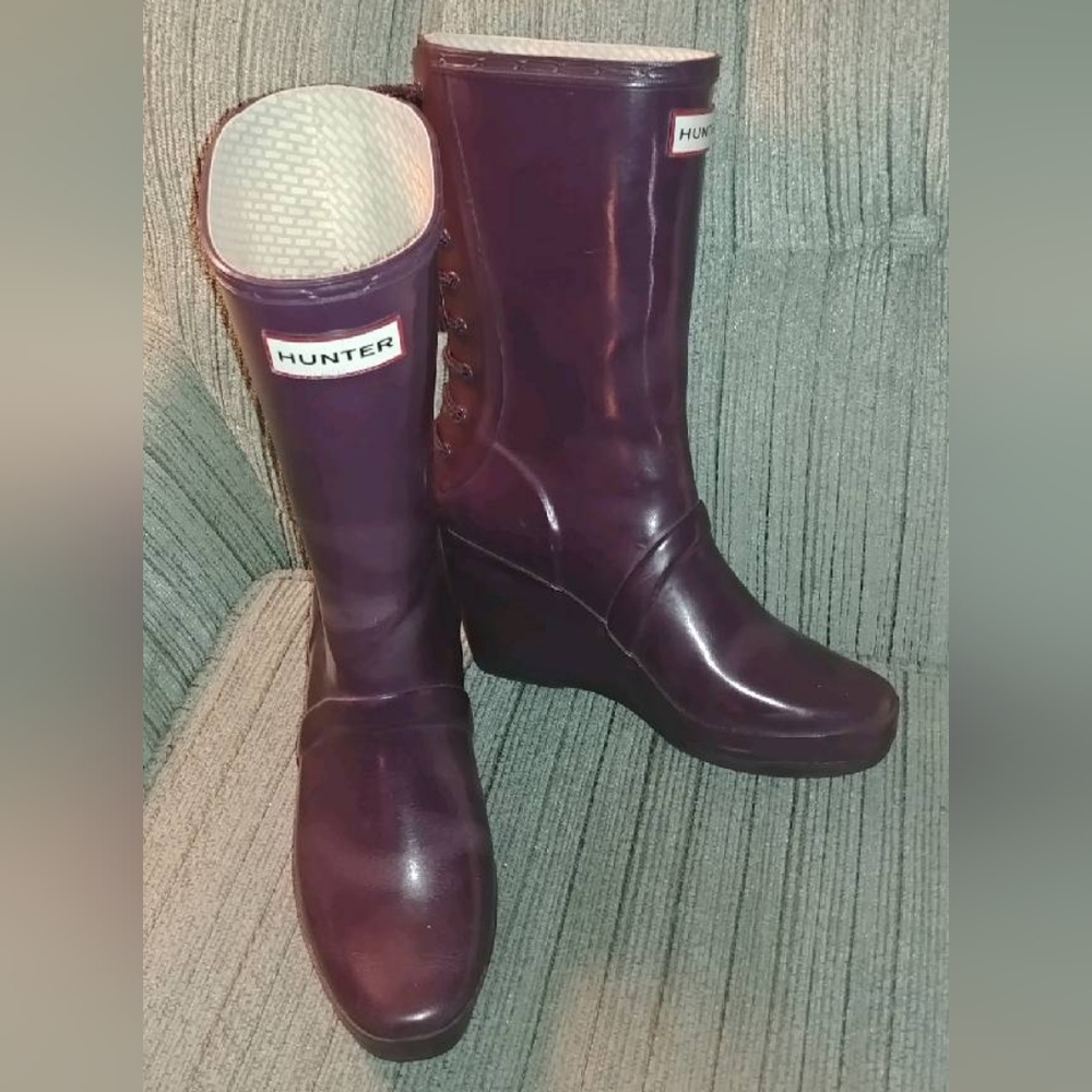 Hunter rear lace-up rain boots